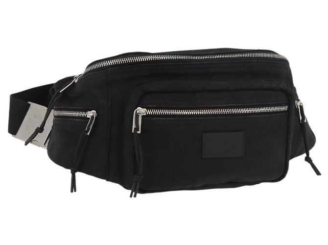Borsa a tracolla SAINT LAURENT Tela Nero Argento 581375 Auth hk3728A