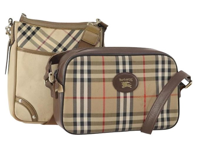 Borsa a tracolla Burberry Nova Check in tela 2 set Beige Auth BA12494