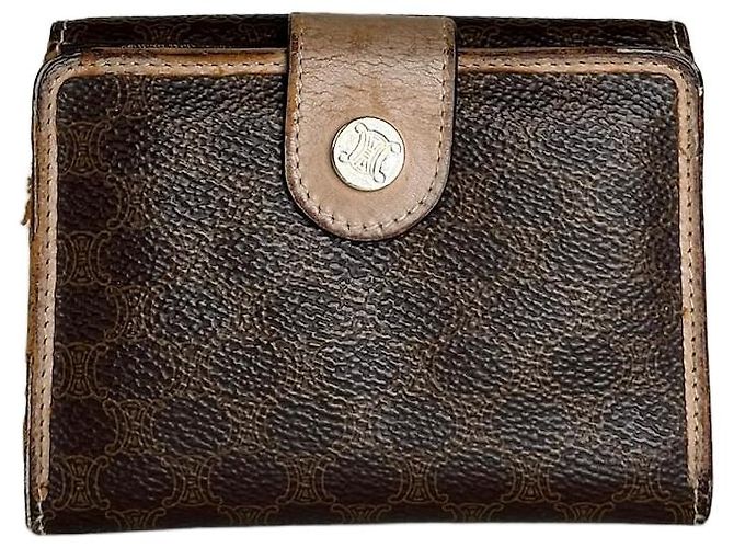Céline Vintage Celine Leather Coin Purse Brown