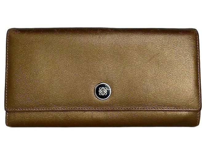 Vintage Loewe Smooth Wallet Gold Golden