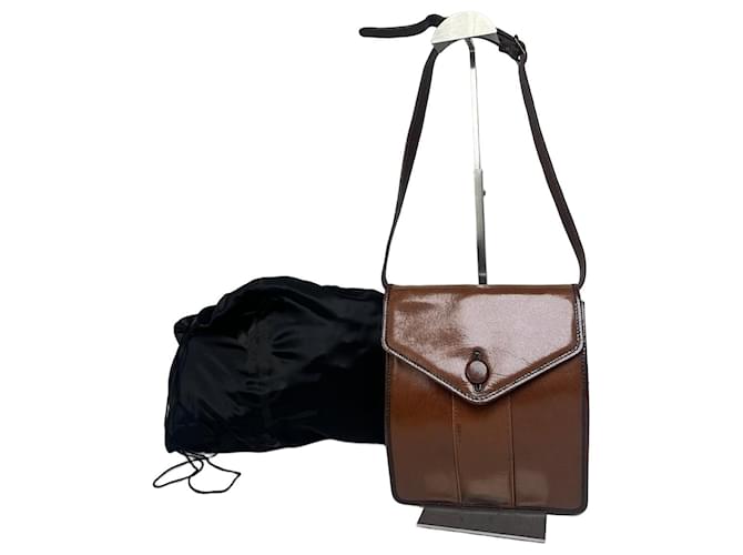 Sac à bandoulière en cuir vintage Yves Saint Laurent marron 