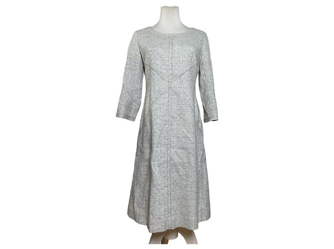 Vintage Courreges Mischgewebe Kleid Leicht Grau