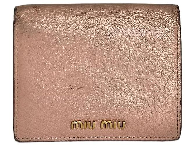 Miu Miu Ledergeldbörse Distressed Pink