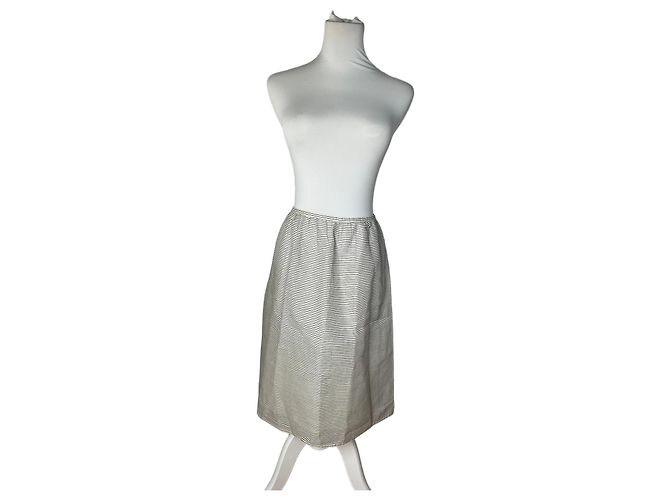 Gonna in cotone a righe vintage Courreges Multicolore