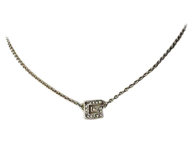 Colar com pingente Givenchy Gold Crystal Logo Dourado