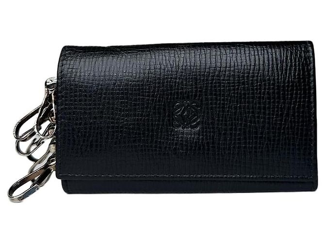 Vintage Loewe Leather Keychain Wallet Black