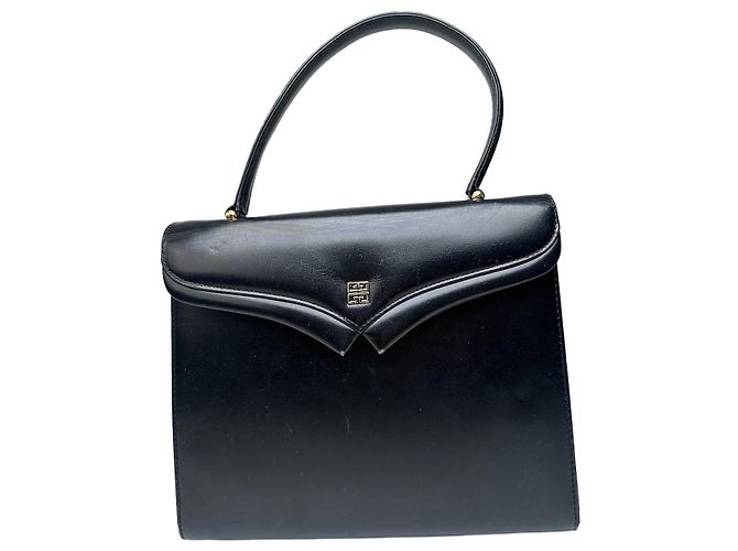 Vintage Givenchy Smooth Handbag Black Flap