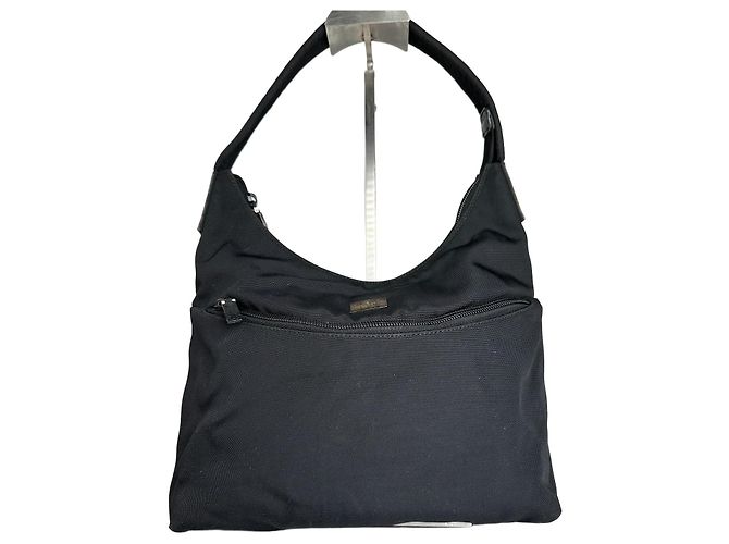 Gucci Schultertasche aus schwarzem Nylon mit Staubbeutel