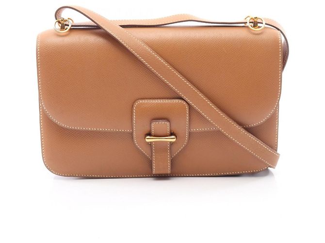 Hermès Bolsa de Ombro Hermes Dolly Gold Marrom