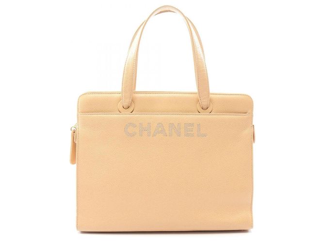 Timeless Bolsa Chanel em couro de vitelo granulado bege