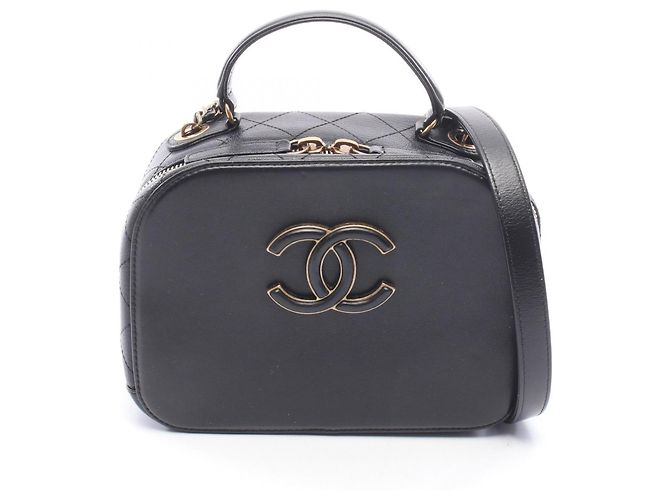 Borsa a tracolla Chanel Coco Mark in pelle nera Nero