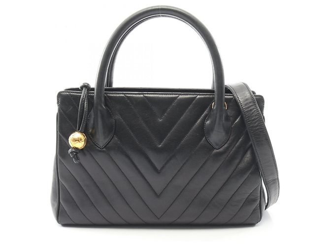 Sac à main Chanel Chevron V-stitch Noir