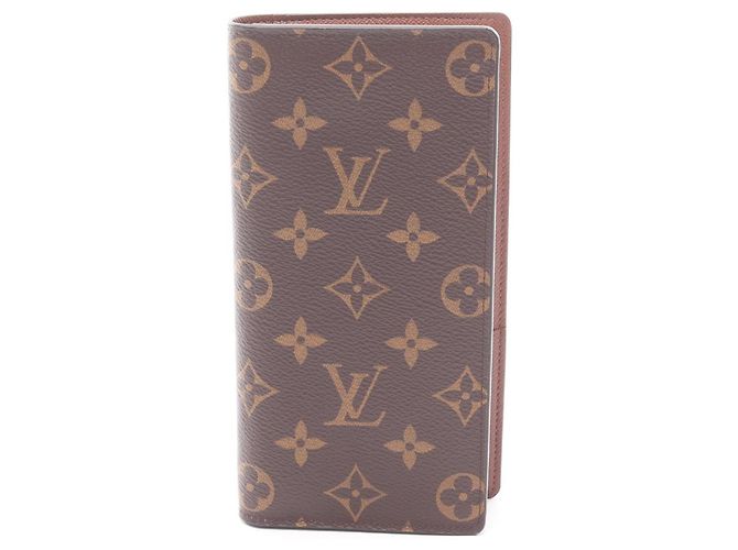 Cartera larga Louis Vuitton Portefeuille Brazza Monogram Castaño