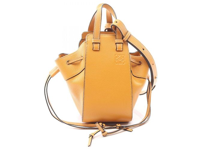 Mini bolsa Hammock Drawstring Loewe Marrom Laranja