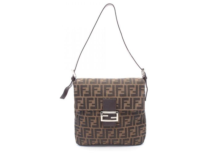 Bolsa de Ombro Fendi Zucca Marrom