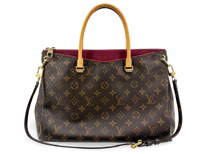 Tote Pallas Louis Vuitton em canvas Monogram com couro BB Marrom