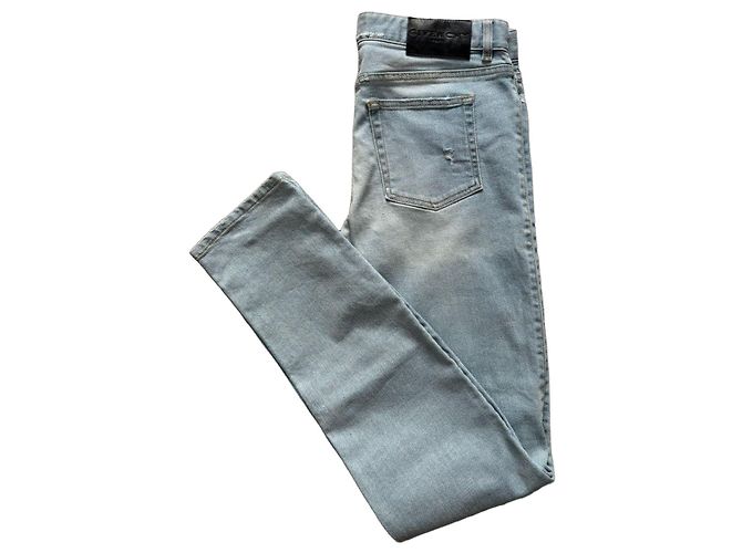 Givenchy Men's Slim Fit Washed Blue Denim Jeans, Size 42 Light blue