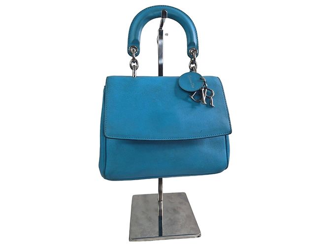 Christian Dior Lady Dior Mini Bag in Blue Leather