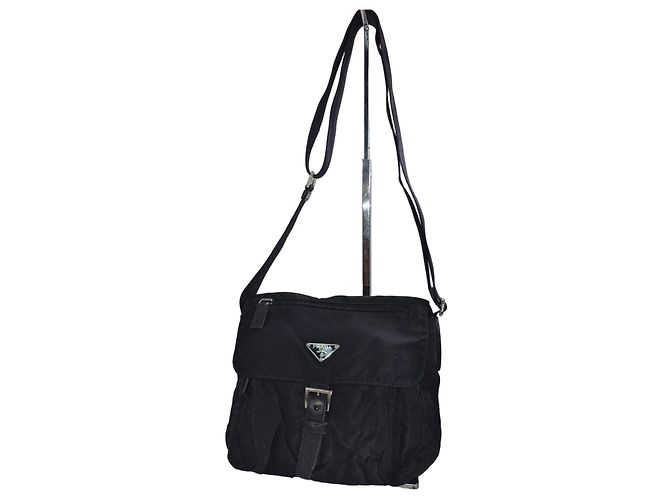 Borsa a tracolla in nylon Tessuto Prada Nero