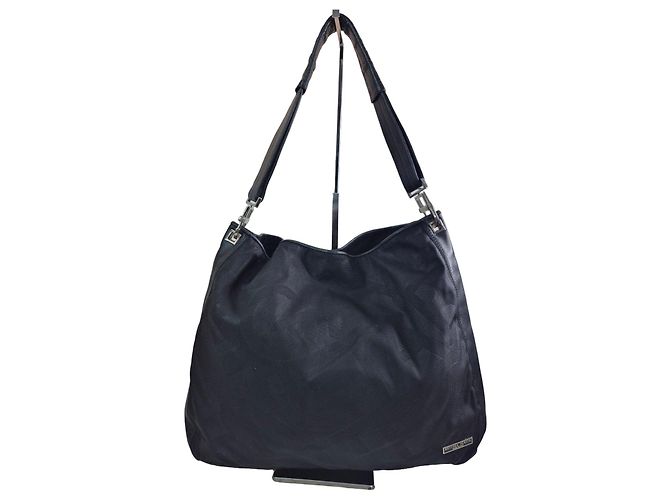 Bottega Veneta Borsa Hobo in pelle e nylon nera Nero