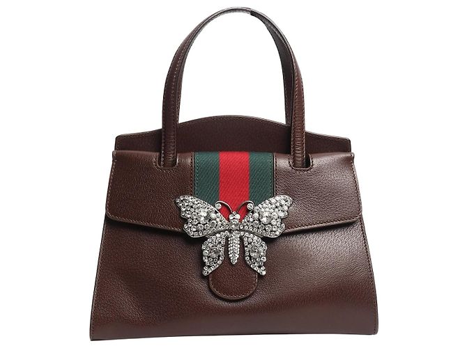 Gucci Borsa Linea Butterfly Totem marrone medium