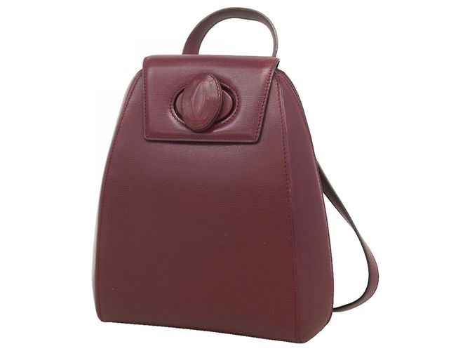Cartier Must Leather Backpack in Bordeaux