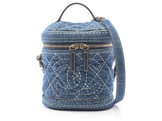 Sac Vanity Chanel Coco Mark Bleu Marine