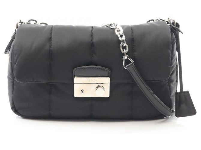 Borsa a tracolla Prada TESSUTO BOMBER Nero
