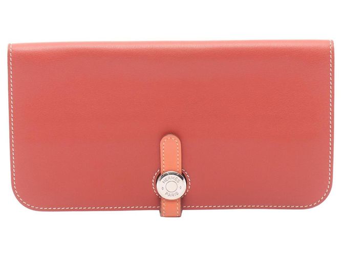 Hermès Portefeuille long plié Dogon Hermes Rose Bordeaux