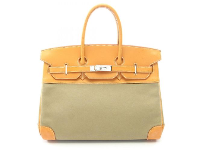 Hermès Bolsa Hermes Birkin 35 Marrom Caqui