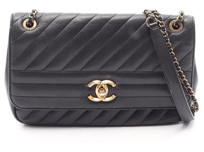 Bolsa Chanel Coco Mark Quilted Flap Preto
