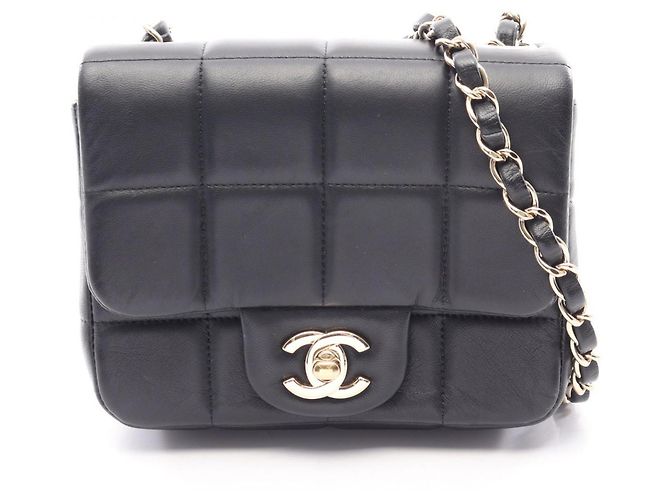 Mini borsa a tracolla Chanel Chocolate Bar Flap Nero
