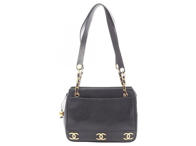 Borsa Tote Chanel Triple Coco Mark Nero