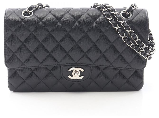 Timeless Bolsa de Ombro Chanel Matelassé Double Flap Preto