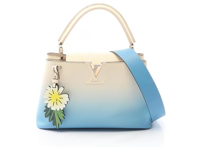 2-Way Handtasche Capucines MM Louis Vuitton Blau Roh