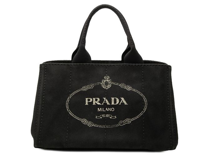 Borsa Tote Prada Black Canapa Medium Nero 