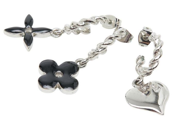 Louis Vuitton Set di orecchini Sweet Monogram Nero Argento