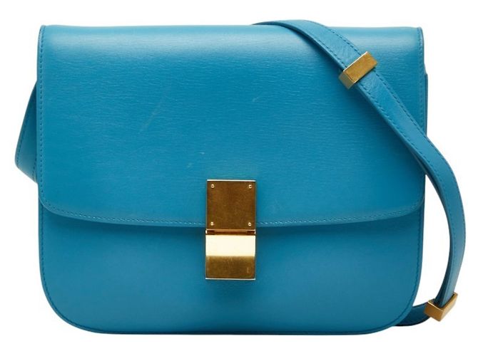 Céline Bolsa de Ombro Celine Classic Box Medium Azul claro