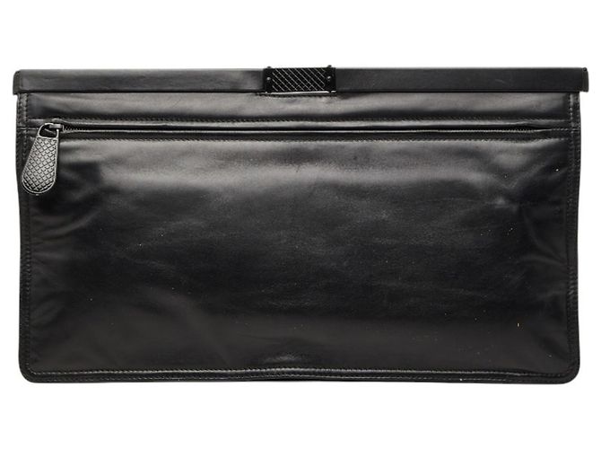 Clutch in pelle nera Bottega Veneta Nero