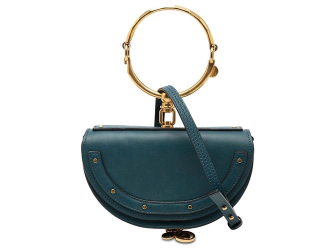 Borsa a tracolla Chloé Blue Mini in pelle di vitello Nile