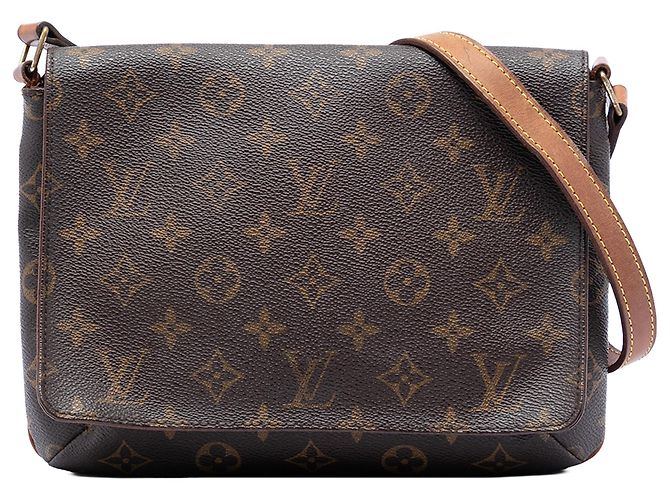 Louis Vuitton Marrom Monogram Musette Tango com Alça Curta