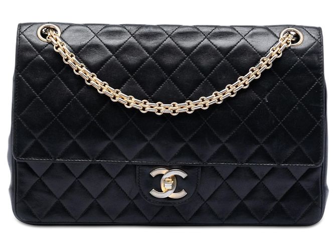 Chanel Black Medium CC Quilted Lambskin Bijoux Chain Double Flap Noir