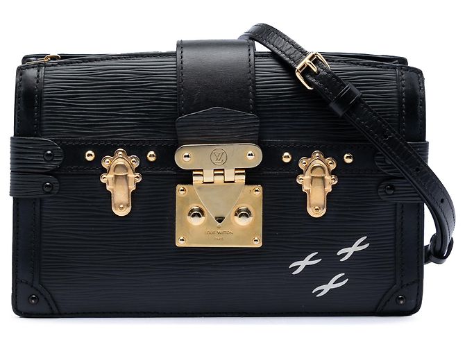 Pochette Louis Vuitton en cuir Epi noir