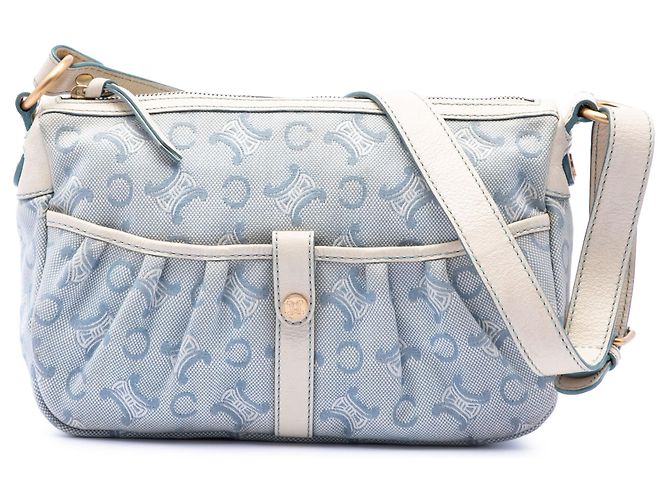 Céline Celine Blue C Macadam Canvas Crossbody Bleu Bleu clair