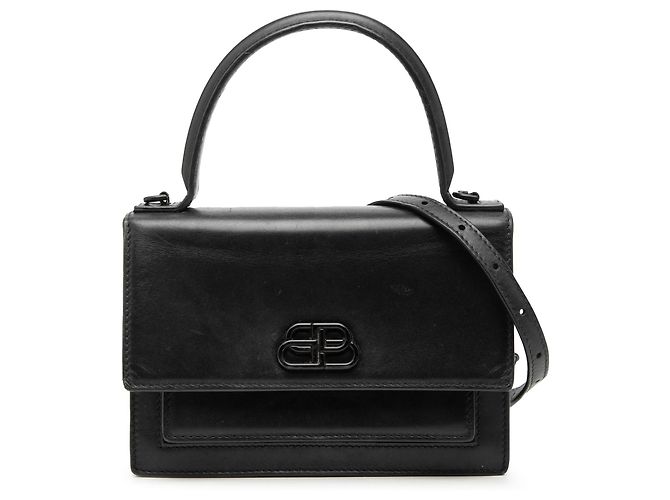 Borsa a mano Sharp in pelle nera Balenciaga XS Nero