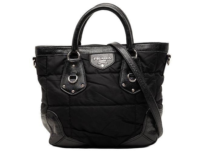 Tote Prada Black Tessuto Cervo Lux 24H Noir