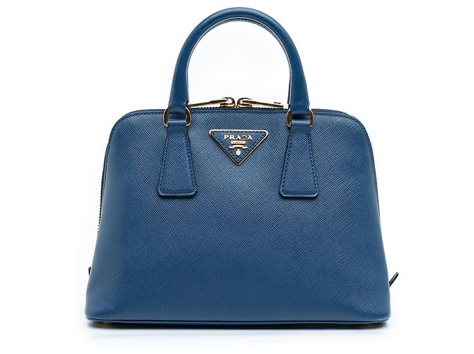Sac à main Prada Blue Small Saffiano Lux Promenade Bleu