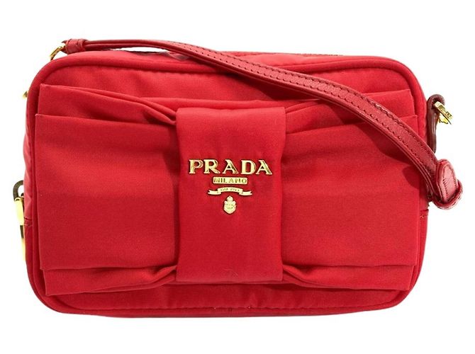 Mini borsa a tracolla Prada Ribbon Rosso 