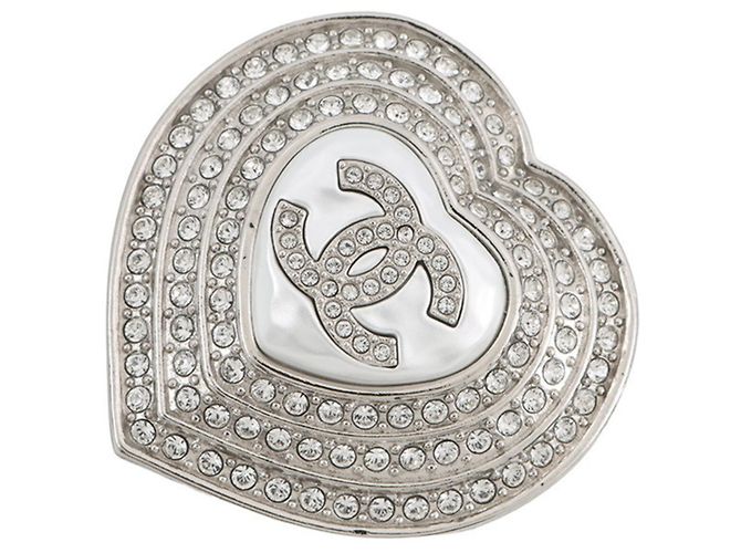 Chanel Herz-Brosche in Silber