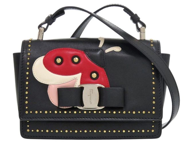Borsa a tracolla in pelle nera Salvatore Ferragamo Nero
